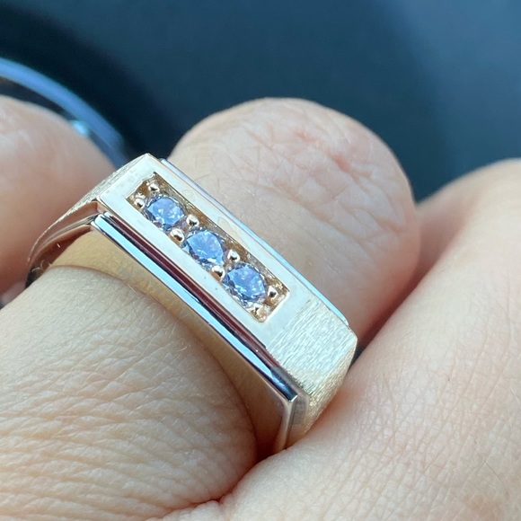 8mm Mens Engagement Ring Solid 14k Yellow Gold - Picture 2 of 15